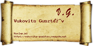 Vukovits Gusztáv névjegykártya